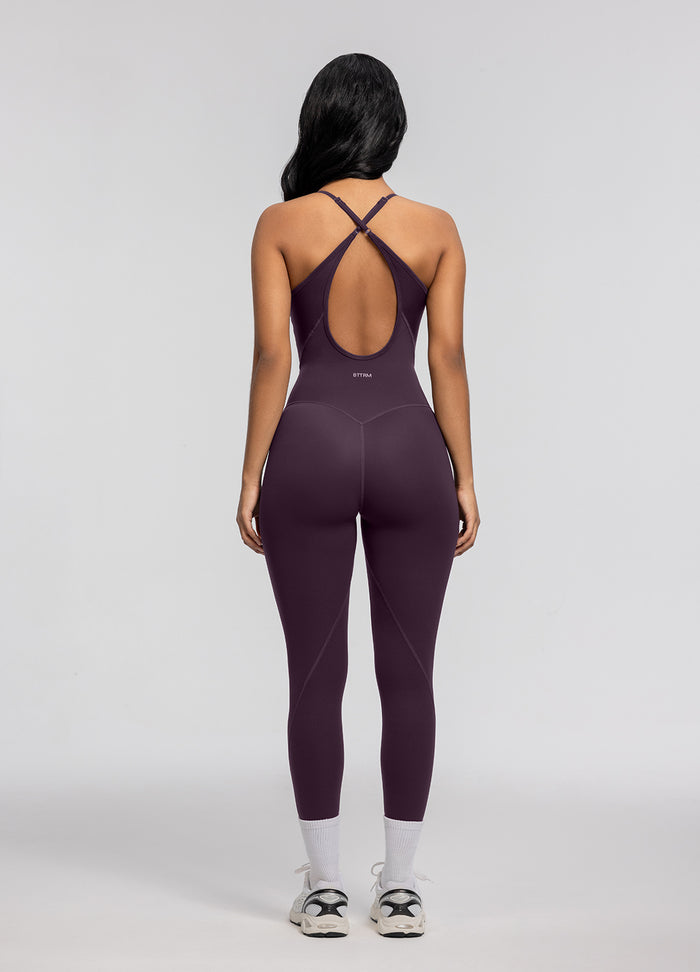 Criss-cross backless jumpsuit