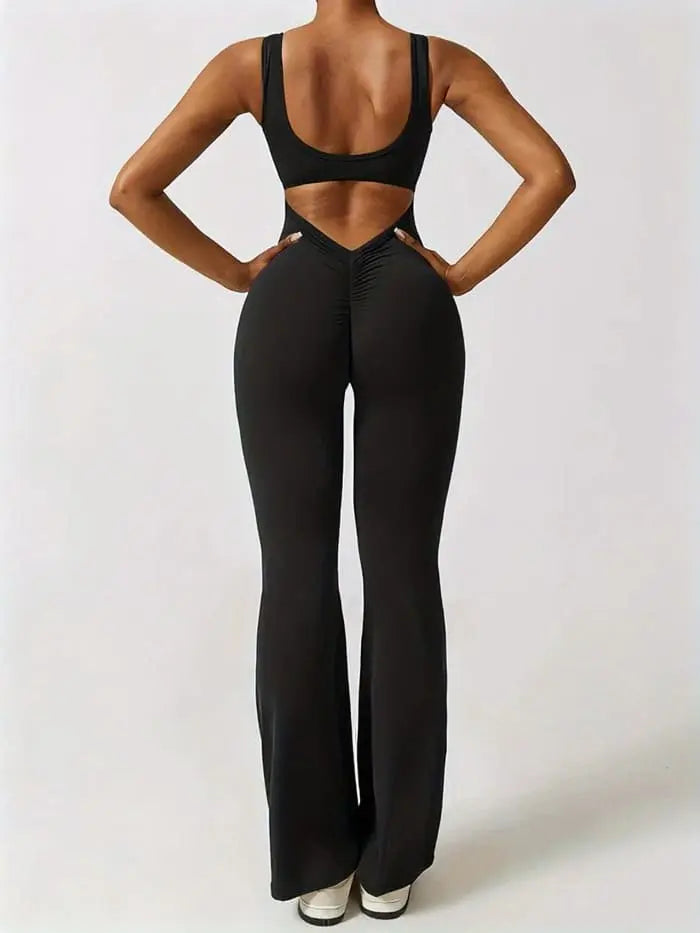 Backless Flare Jumpsuit