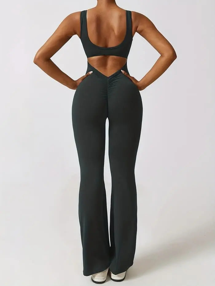 Backless Flare Jumpsuit