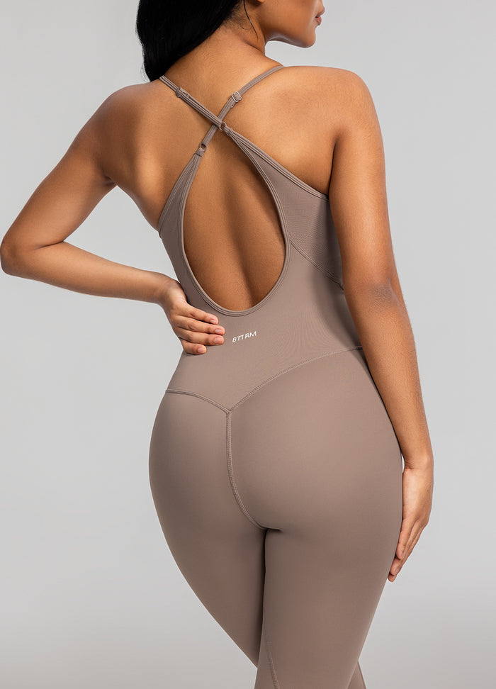 Criss-cross backless jumpsuit