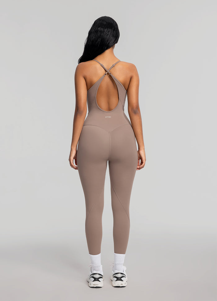 Criss-cross backless jumpsuit
