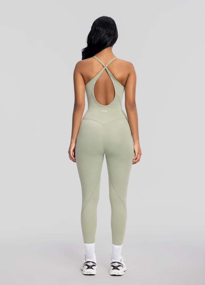 Criss-cross backless jumpsuit