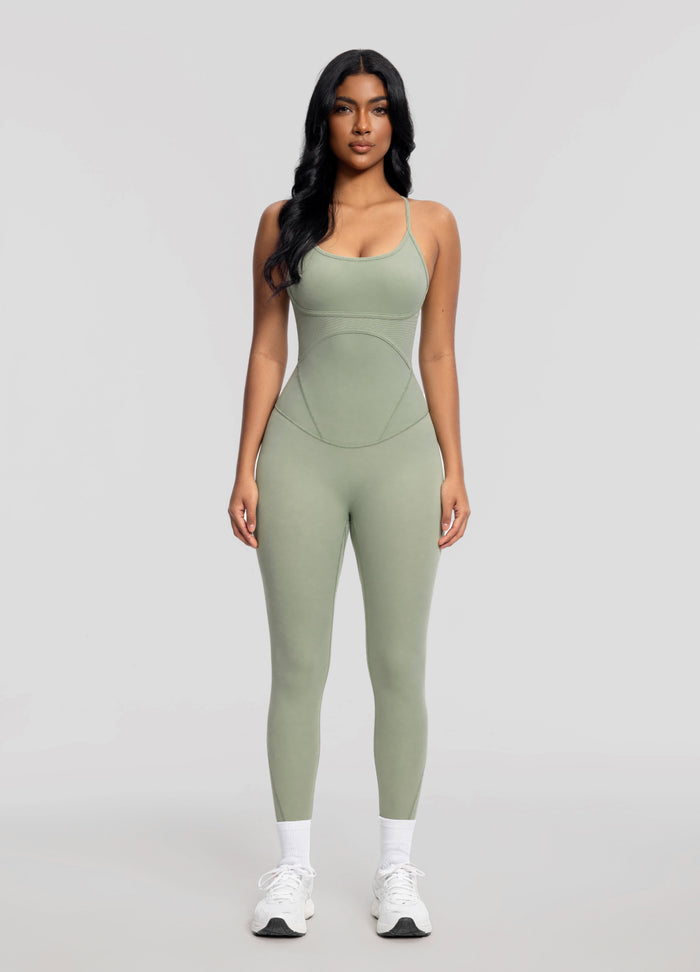 Criss-cross backless jumpsuit