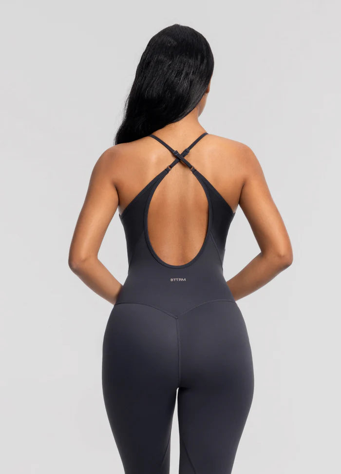 Criss-cross backless jumpsuit